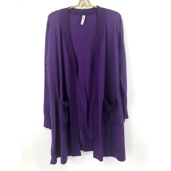 NEW🌸Purple Plus Size Open Long Cardigan - Picture 3 of 7